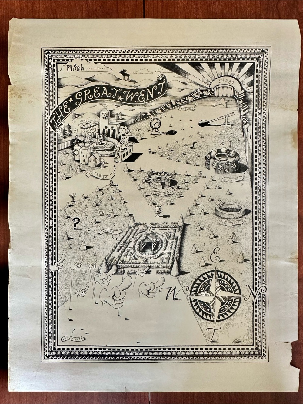 RARE ‘The Great Went Map’ 1997 Phish Poster